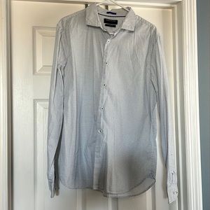 Men’s XL denim & flower button up